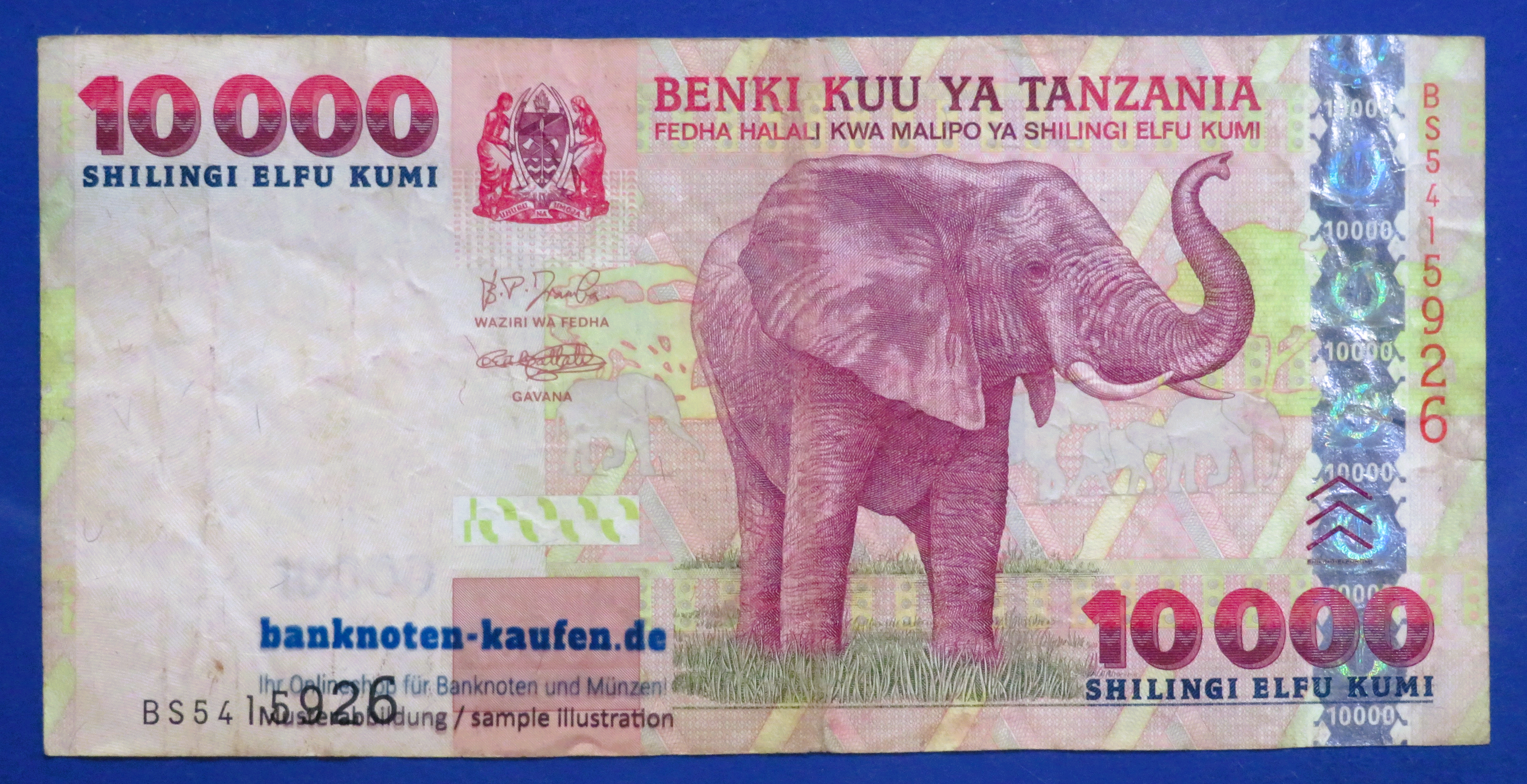 Tanzania - 10,000 Shillings, 2003ND, circulated (USED / VF), P-39