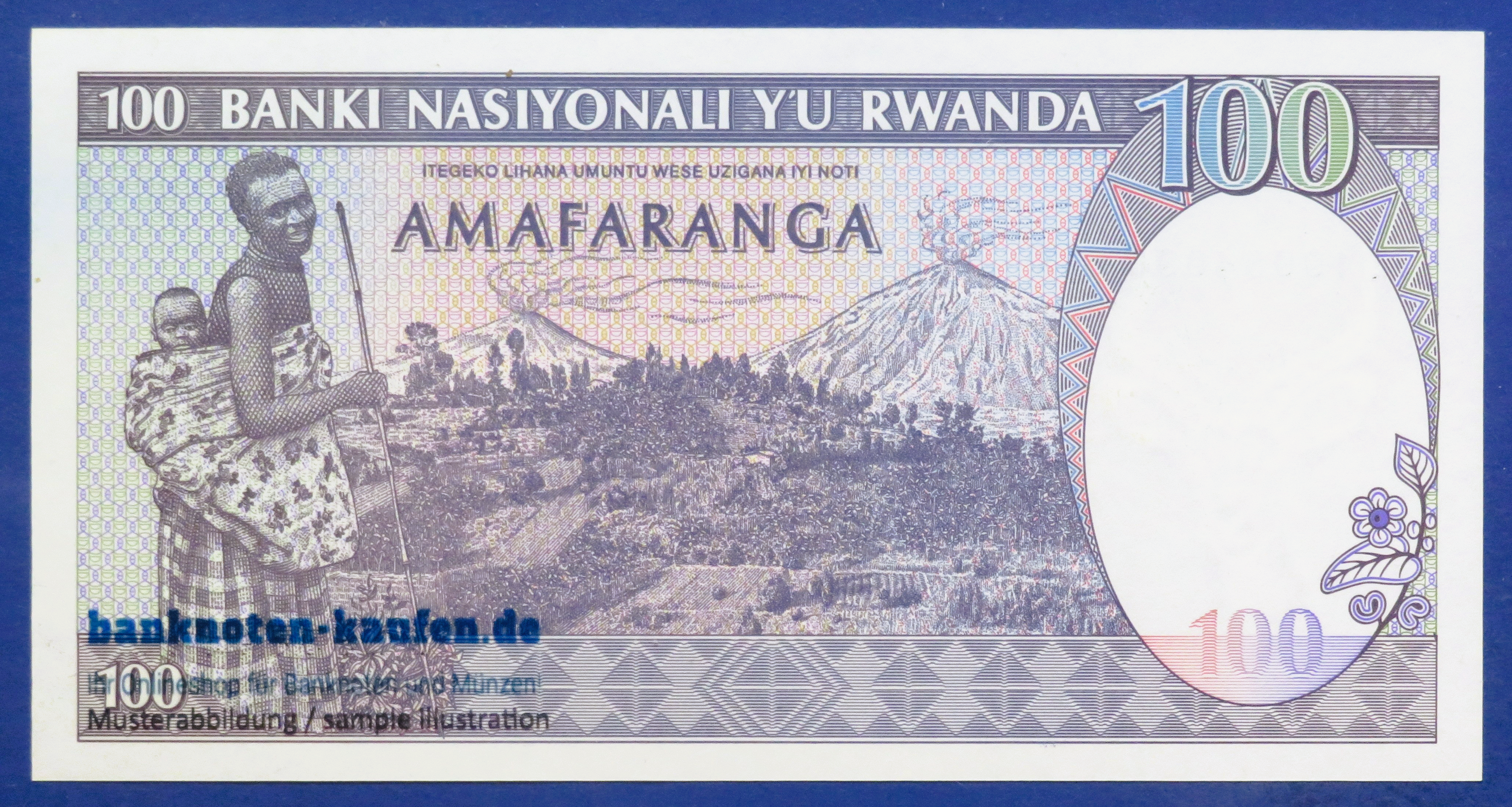 Rwanda, 100 Francs, 1989, uncirculated (UNC), P-19