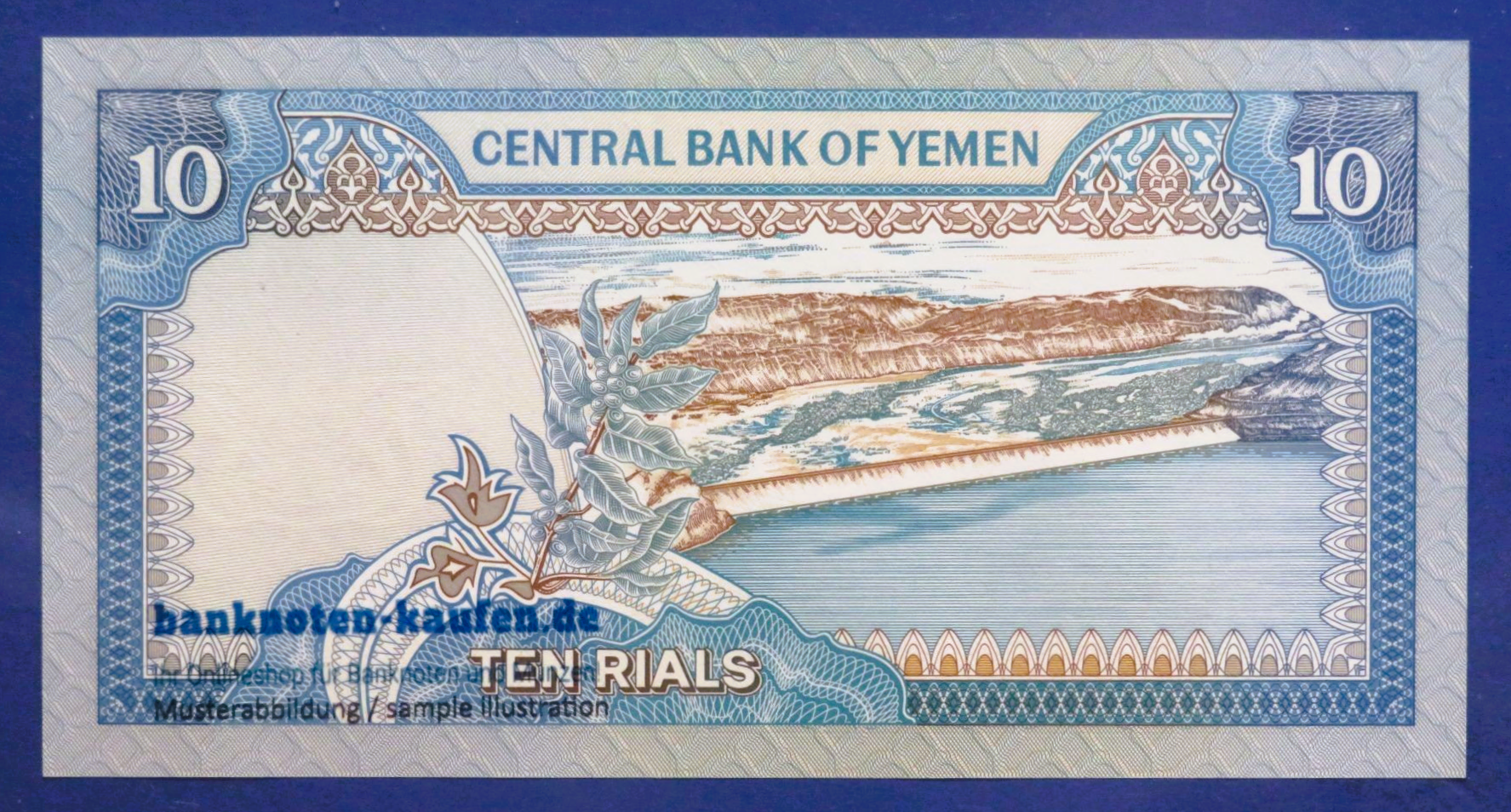 Jemen, 10 Rials, 1990ND, kassenfrisch (UNC), P-23