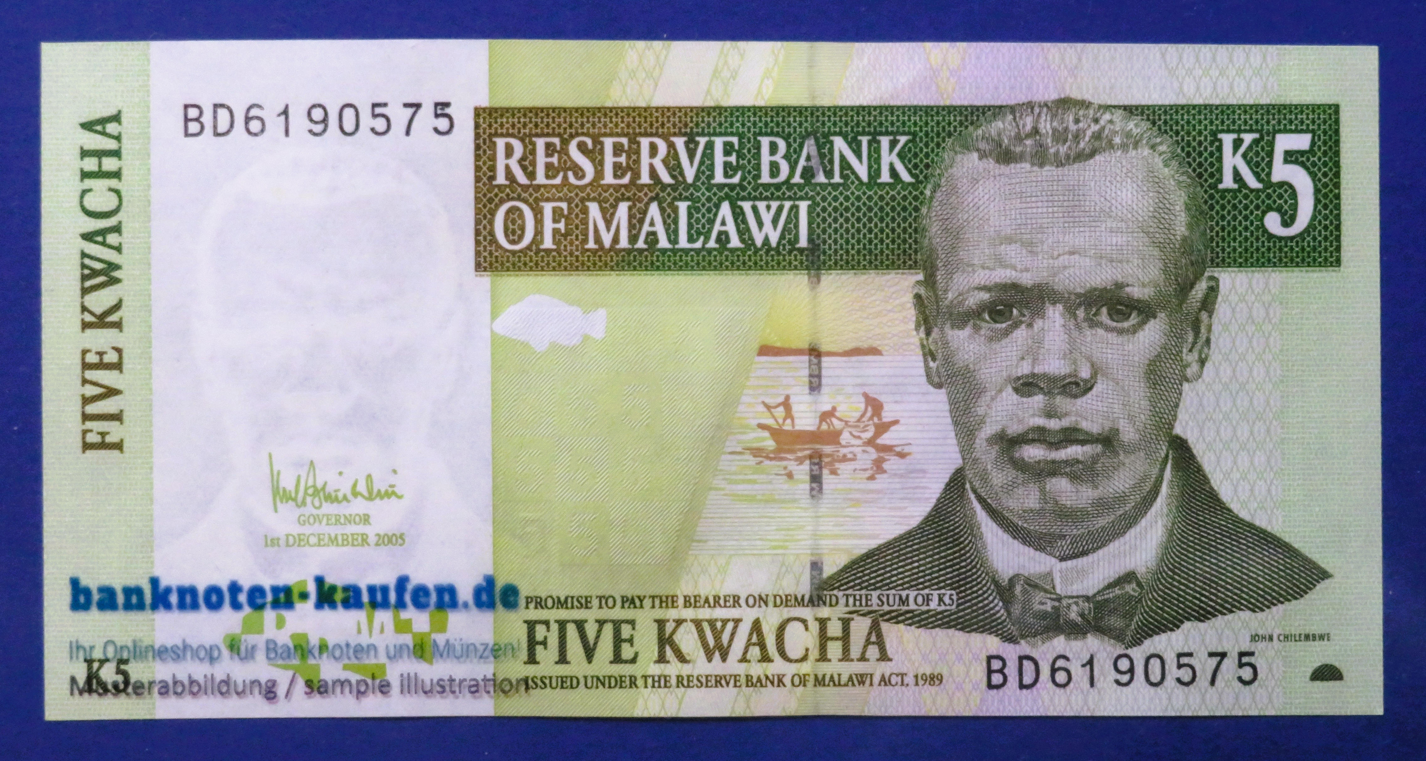 Malawi, 5 Kwacha, 2005, fast kassenfrisch (AU), P-36c