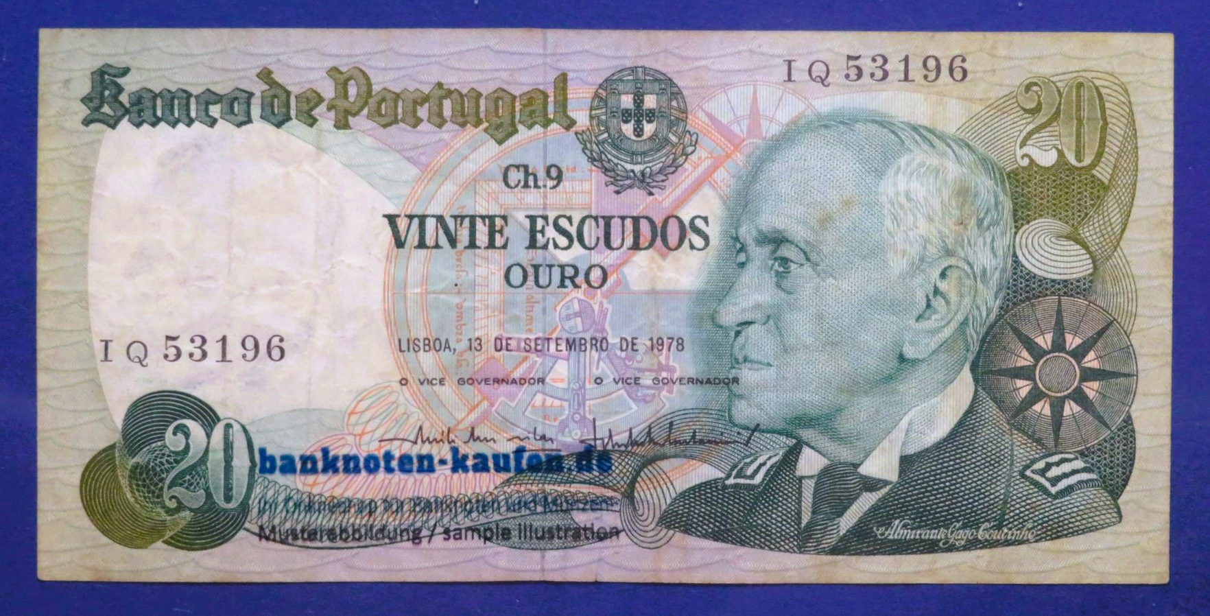 Portugal, 20 Escudos, 1978, gebraucht (USED / VF), P-176a