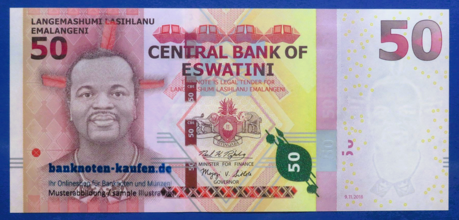 Eswatini, 50 Emalangeni, 2018, kassenfrische Erhaltung (UNC), P-44C
