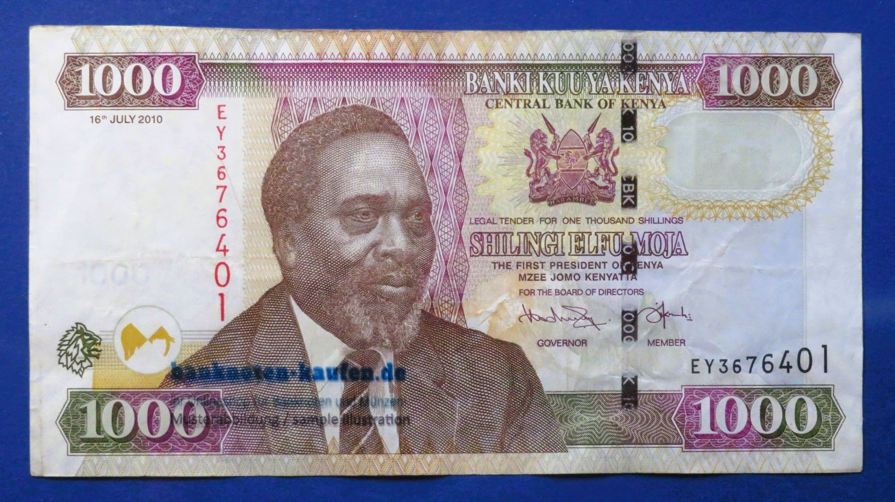 Kenia, 1.000 Shillings, 2010, gebraucht (USED / VF), P-51e