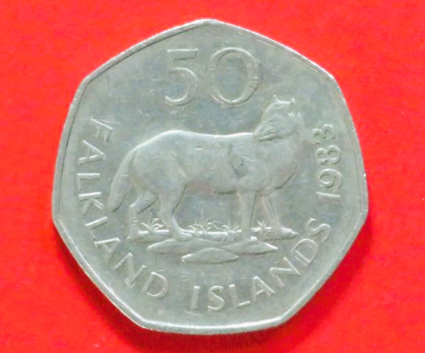 Falkland Inseln: 50 Pence, 1980-1995, gebraucht (used / ss), # 7