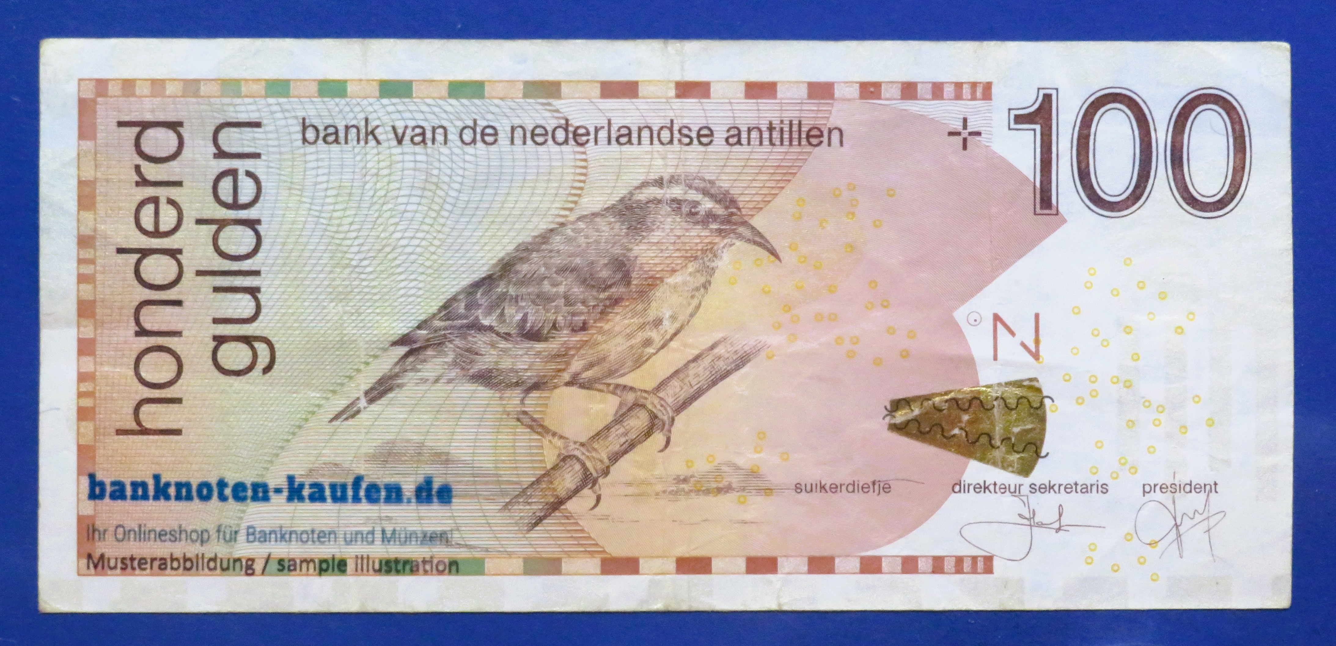 Niederländische Antillen, 100 Gulden, 2016, gebraucht (USED / VF), P-31h