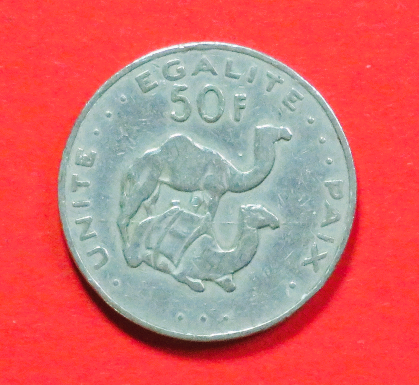 Dschibuti:  50 Francs, 1977+, gebraucht (used / ss), # 22