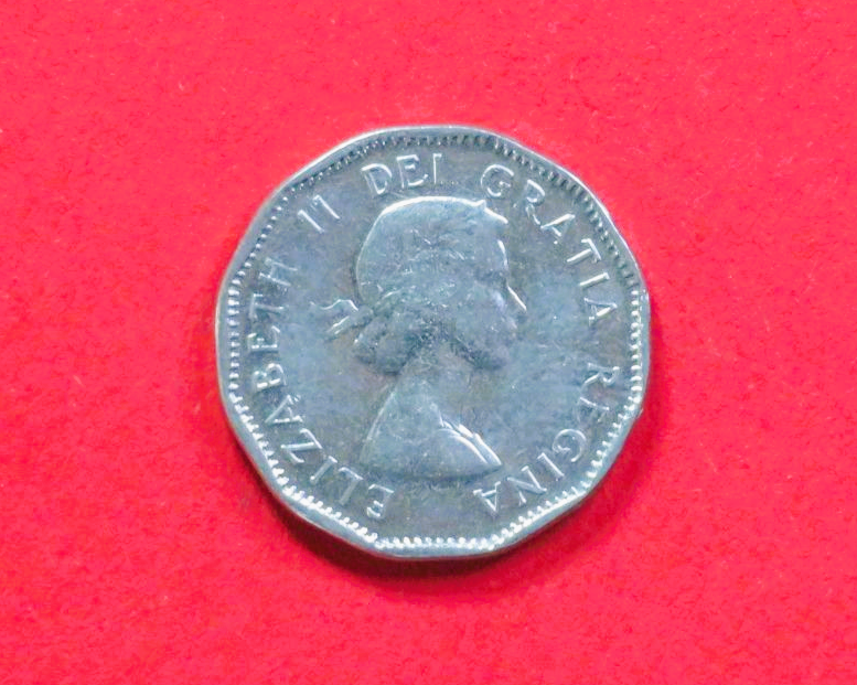 Canada:  5 Cents, 1955-1962, circulated (used / vf), QE II., # 49a