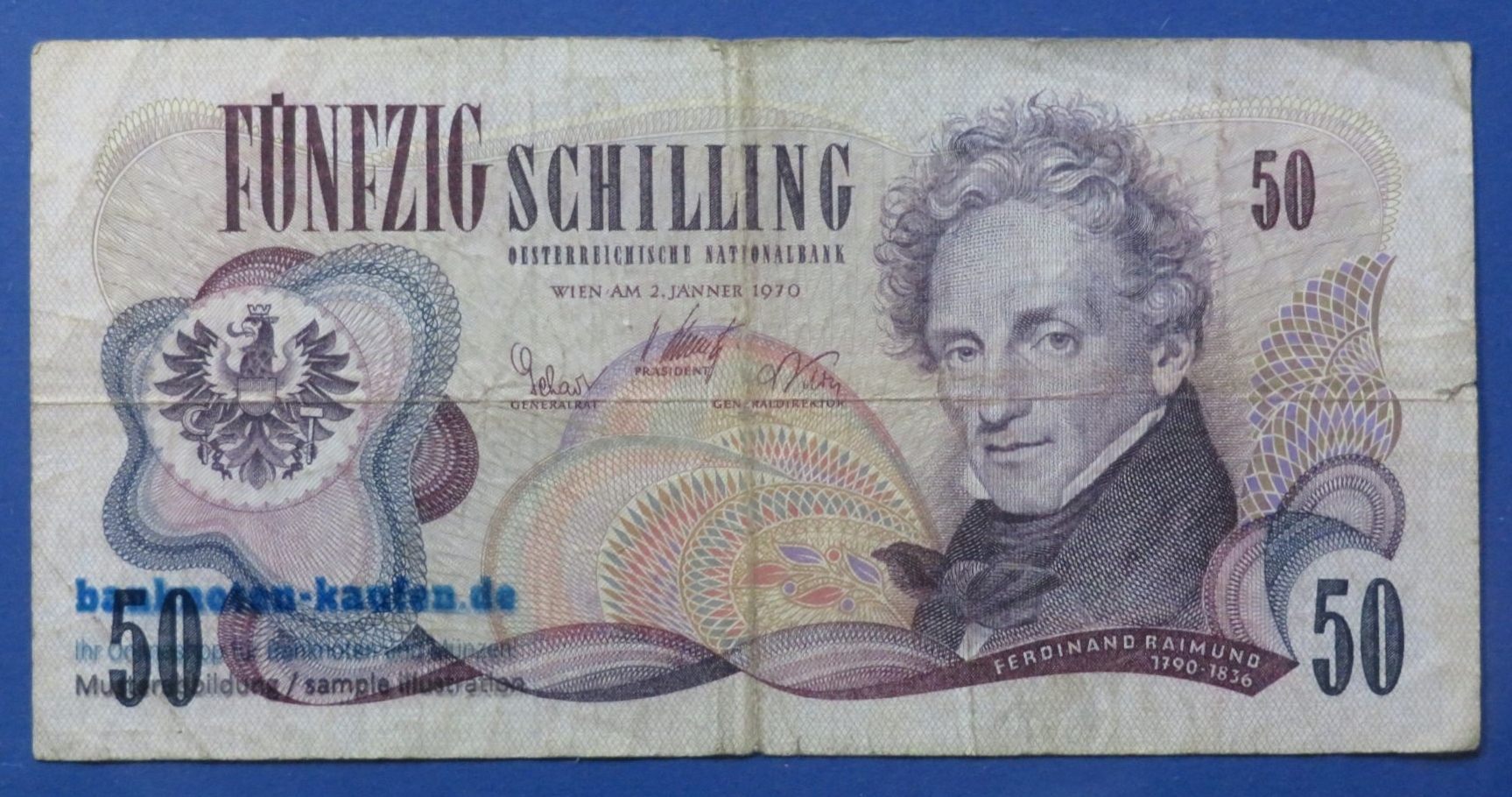 Austria, 50 Schilling, 1970, circulated (USED / F), P-143