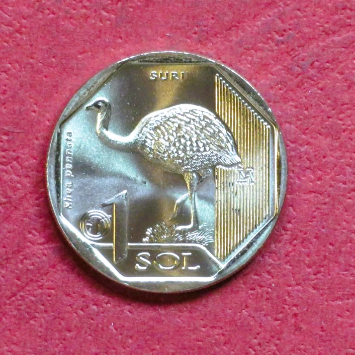 Peru, commemorative coin, 1 Sol, 2018, uncirculated (UNC), "rhea"