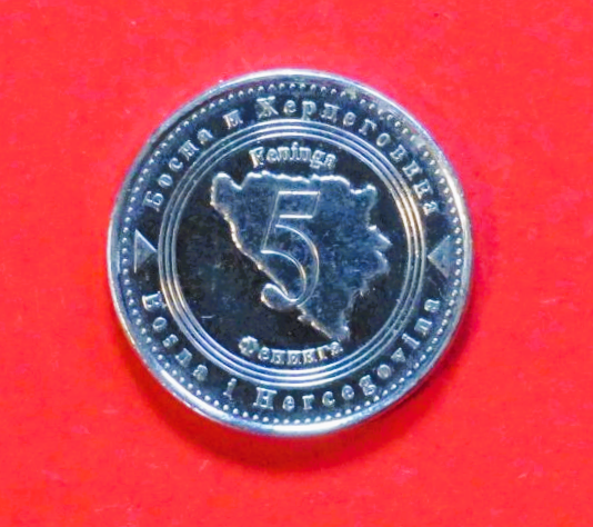 Bosnia-Herzegovina: 5 Feninga, 2005+, circulated (used / vf+)