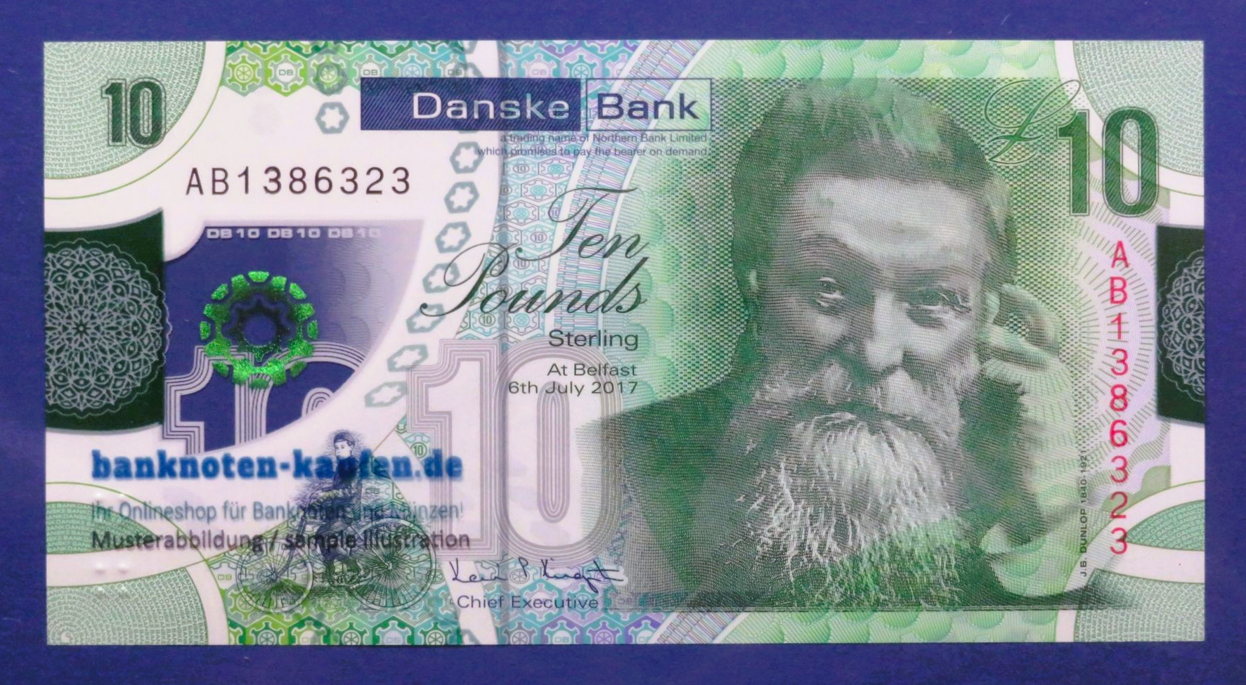 Nordirland, 10 Pounds, 2017, kassenfrisch (UNC), Polymer, P-214