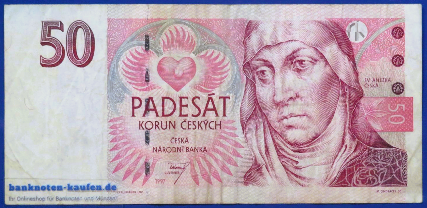 Tschechische Republik, 50 Korun, 1997,  gebraucht (USED / VF-), P-17c