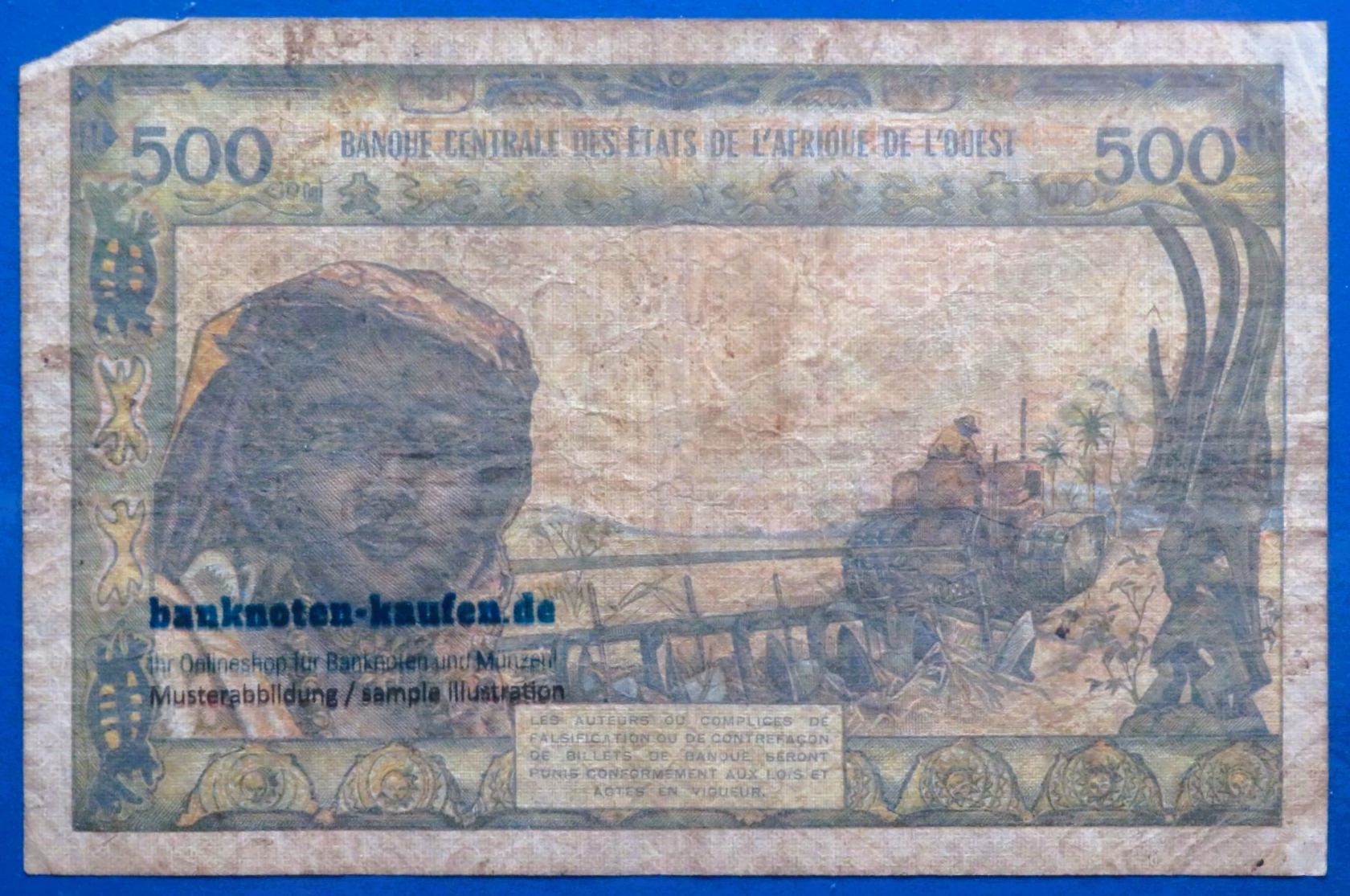 Westafrikanische Staaten, 500 Francs, ND (1959-64), gebraucht (USED / VG), P-102Ak