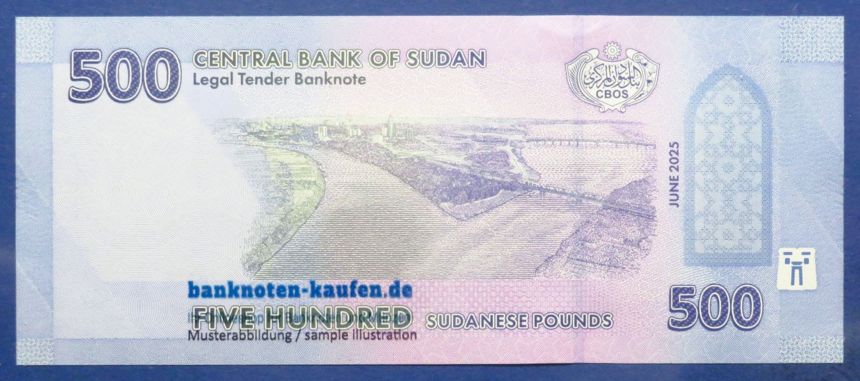 Sudan, 500 Pounds, 2025, kassenfrisch (UNC), P-86