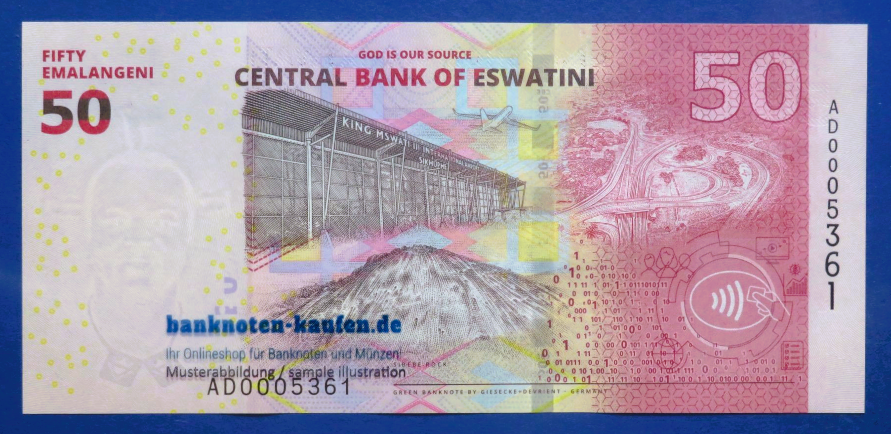 Eswatini, 50 Emalangeni, 2024, kassenfrisch (UNC), Gedenkausgabe, P-46
