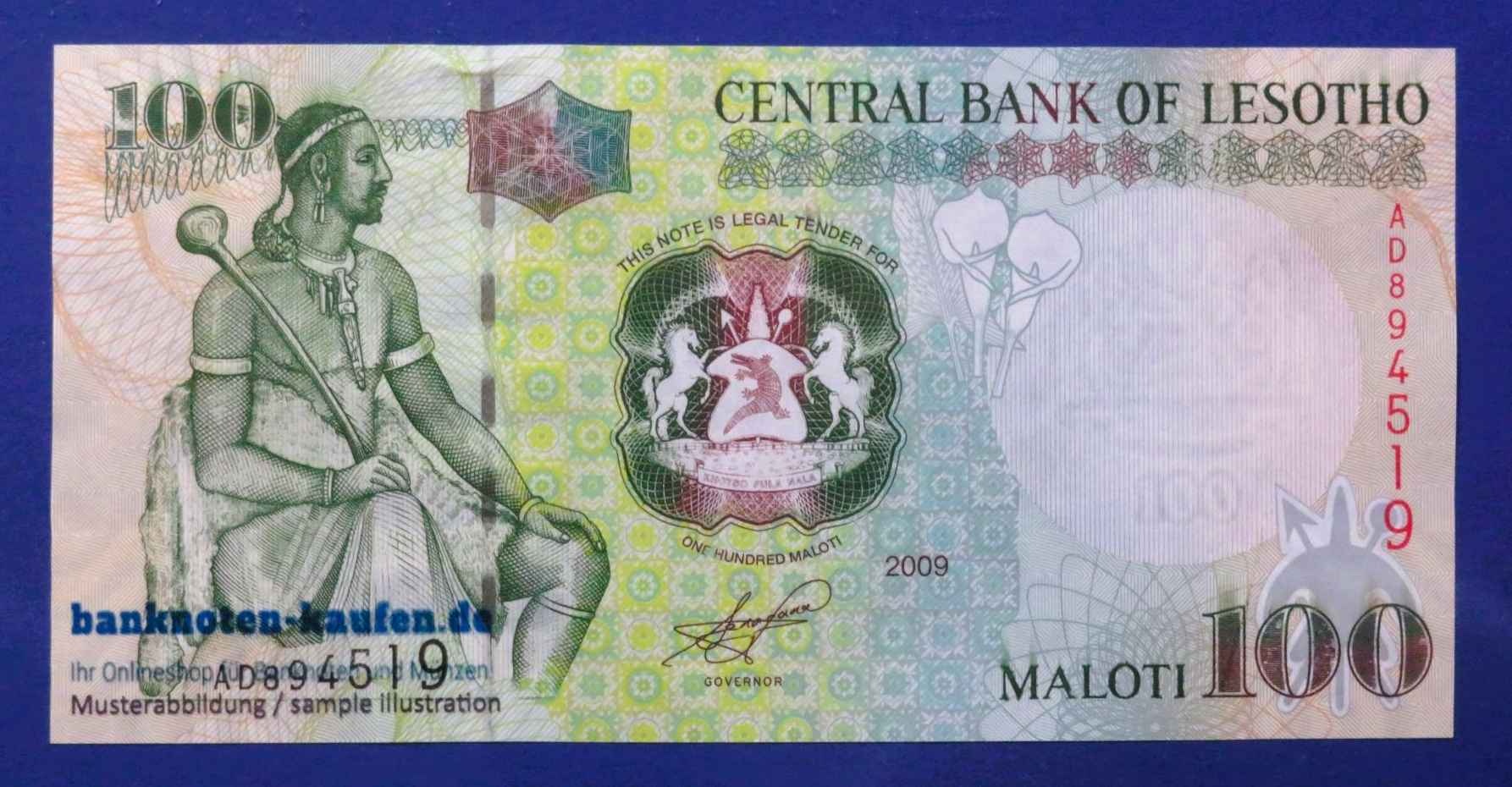 Lesotho, 100 Maloti, 2009, kassenfrisch (UNC), P-19e