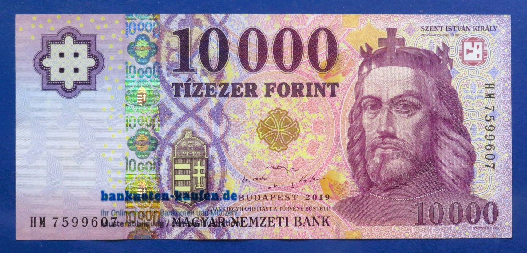 Hungary - 10,000 Forint, 2019, circulated (USED / XF), P-206 
