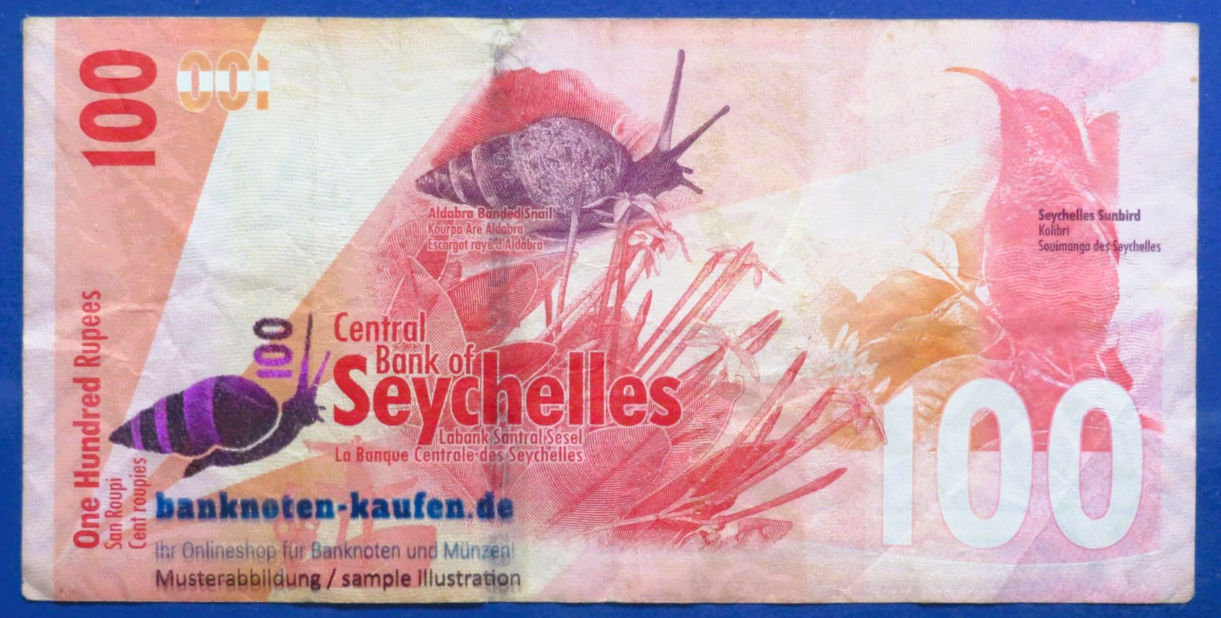 Seychellen, 100 Rupien, 2016, gebraucht (USED / F), P-50