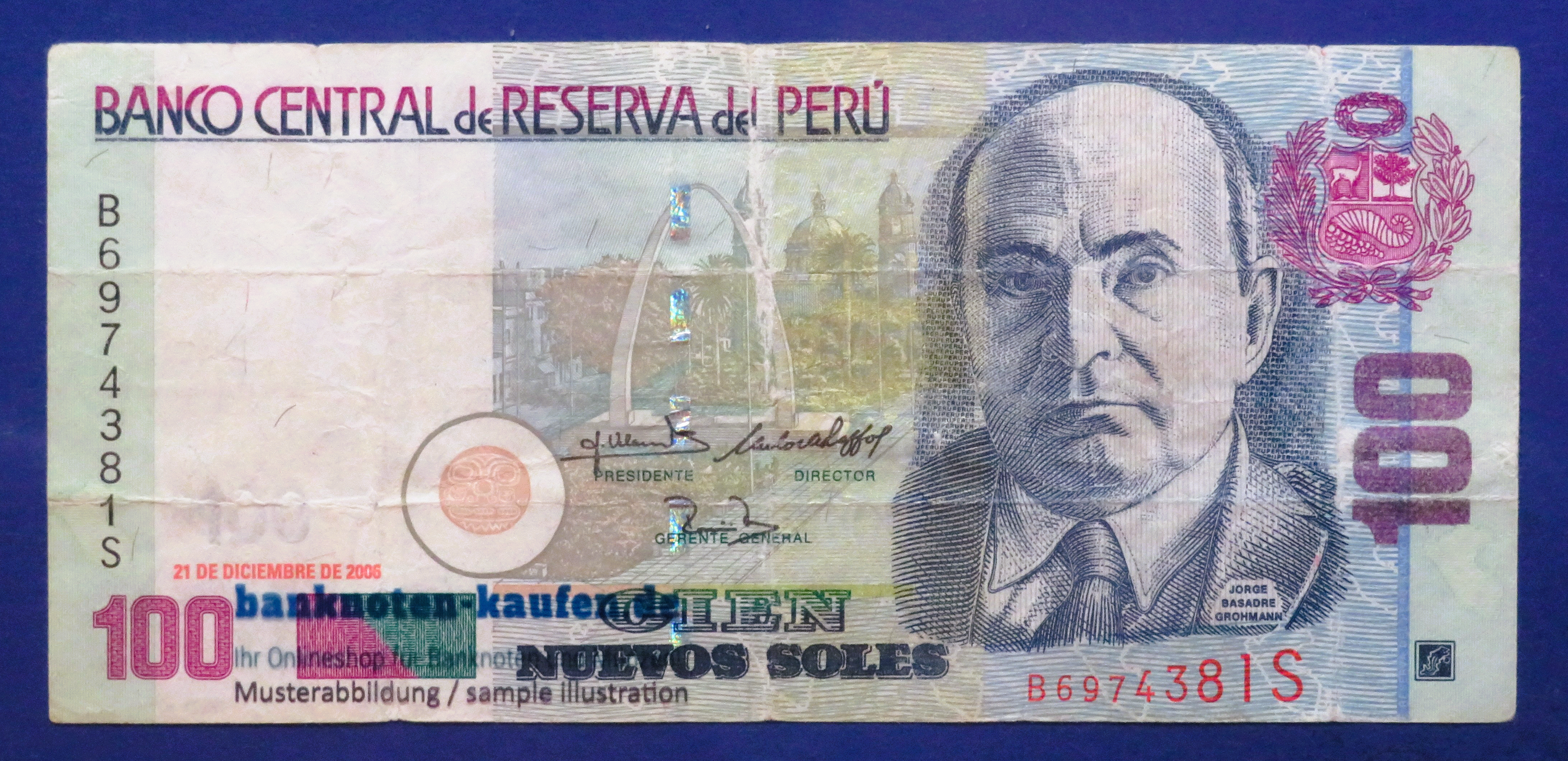 Peru, 100 Nuevos Soles, 2006, circulated (USED / F), P-181
