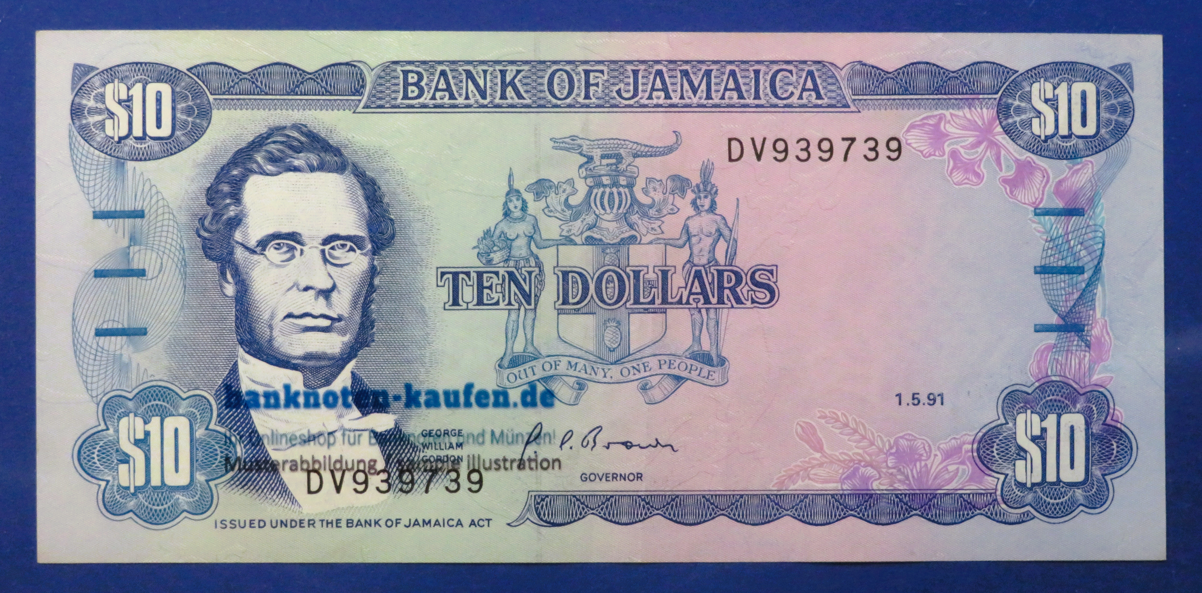 Jamaica, 10 Dollars, 1991, circulated (USED / XF), P-71d
