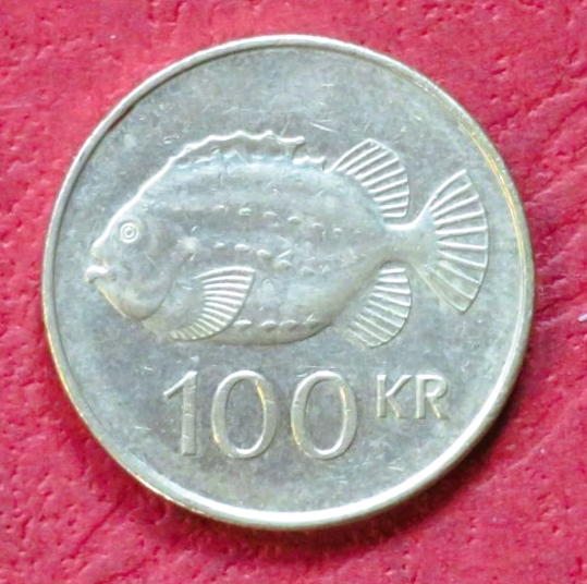 Iceland - EZM4: 100 Kronur coin, 1995- , circulated (USED / vf) 
