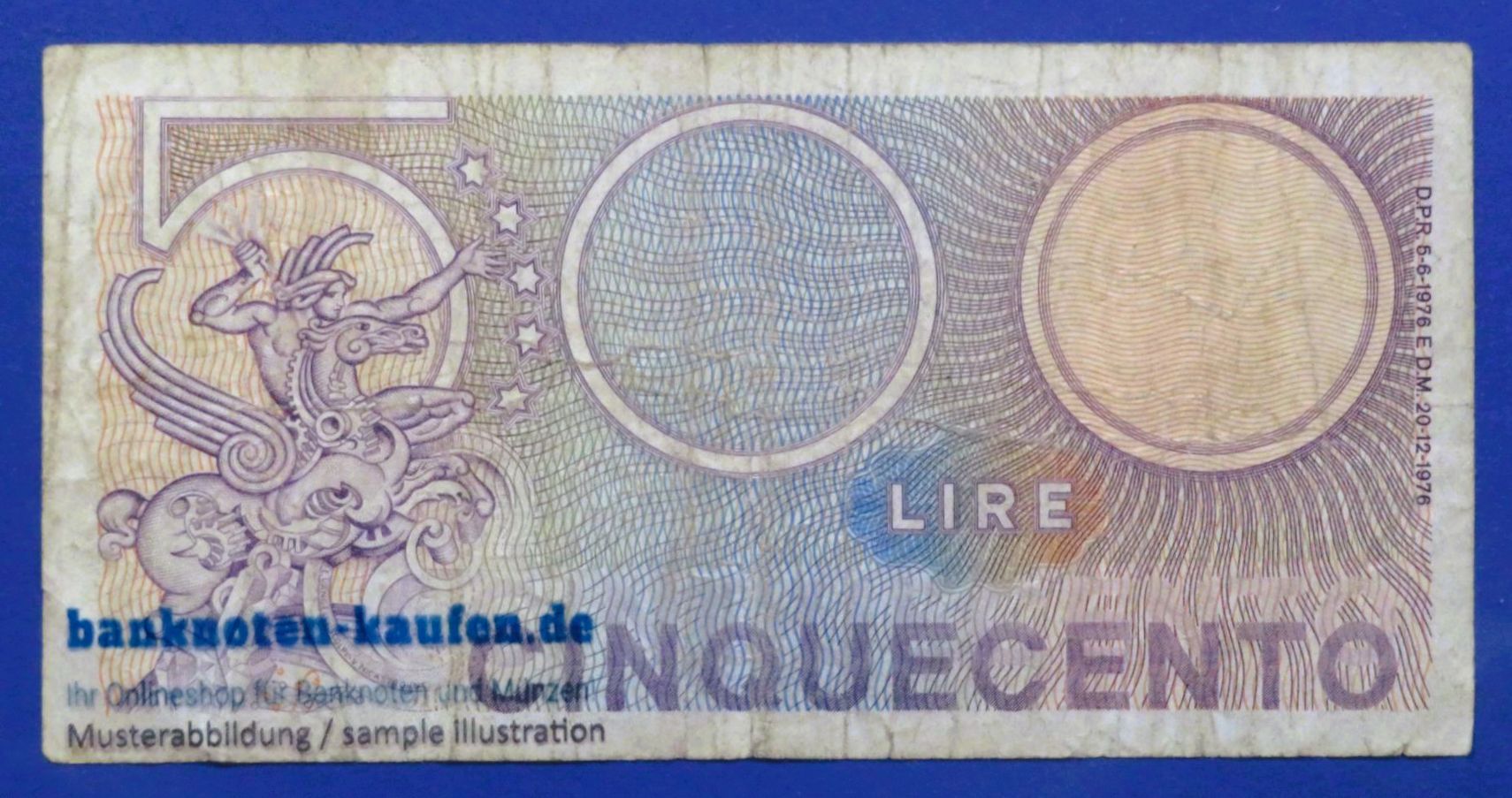 Italy, 500 Lire, 1976, circulated (USED / F), P-95