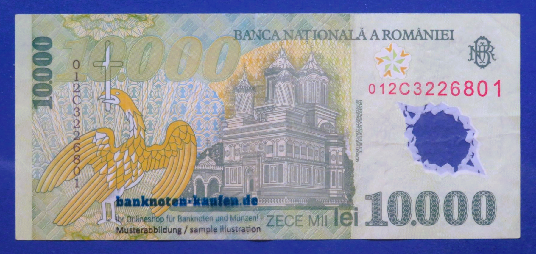 Romania - 10,000 Lei, 2000, circulated (USED / VF), Polymer, P-112a