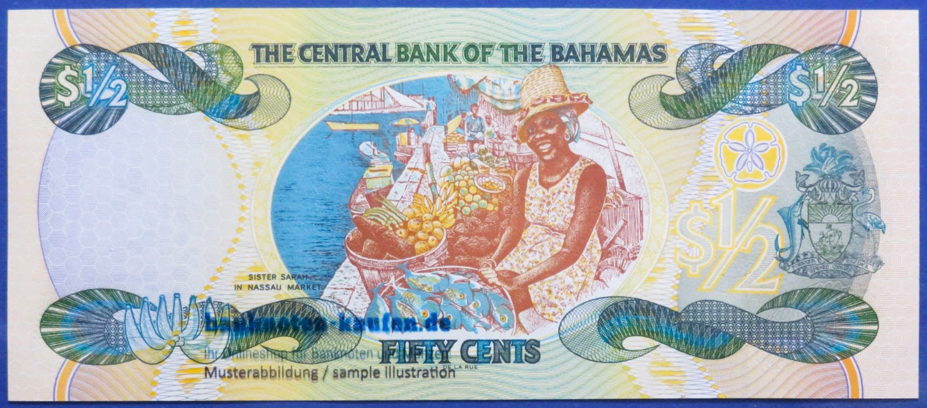 Bahamas, 1/2 Dollar, 2001, kassenfrisch (UNC), P-68