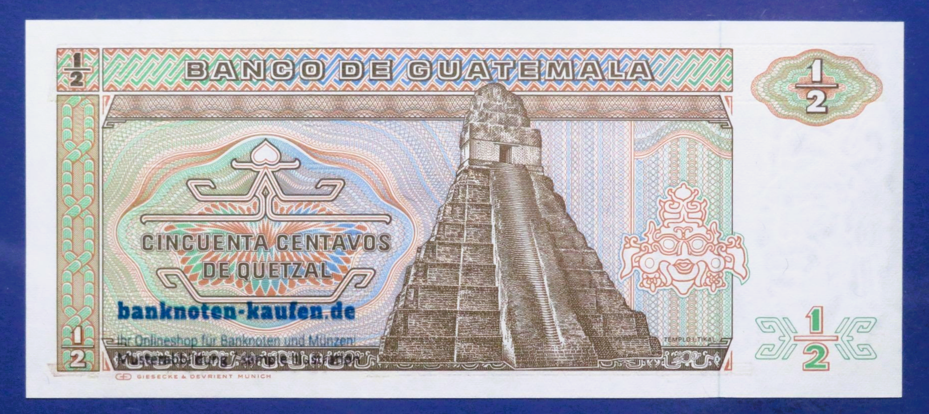Guatemala, 1/2 Quetzal, 1989, uncirculated (UNC), P-65