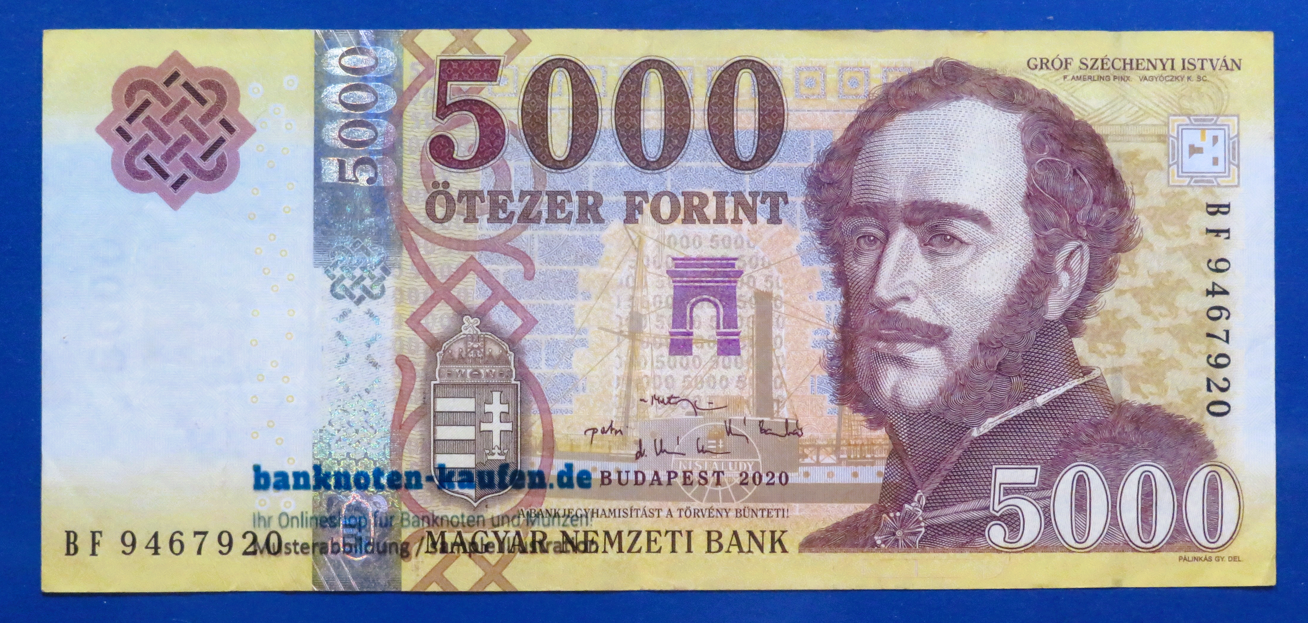 Hungary - 5,000 Forint, 2020, circulated (USED / VF), P-205  