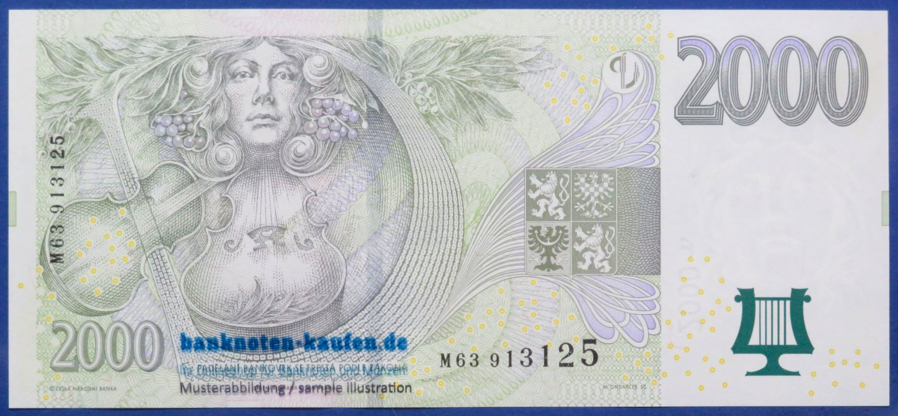 Tschechische Republik, 2.000 Korun, 2007, kassenfrisch (UNC), P-26b