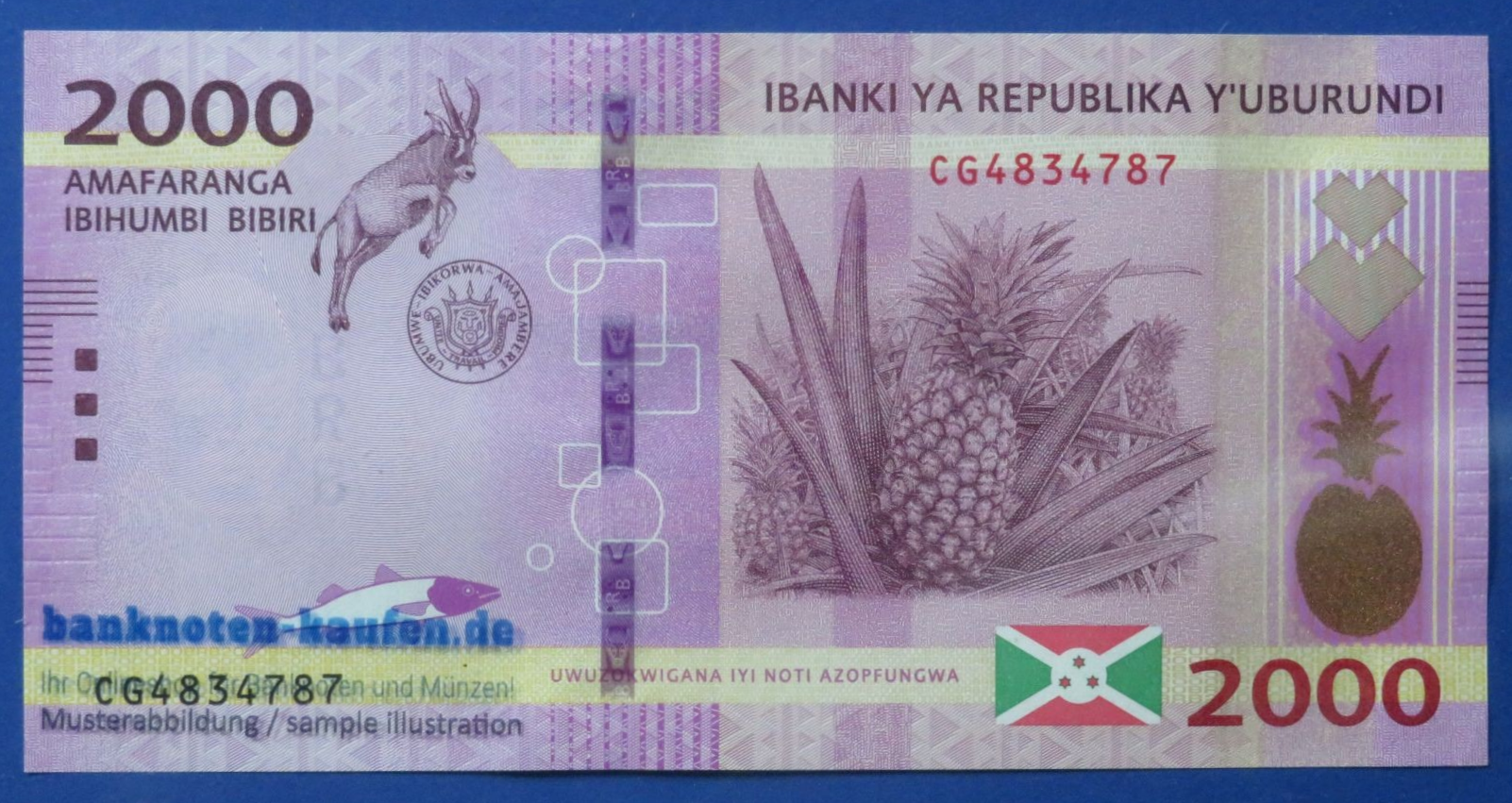 Burundi - 2,000 Francs, 2018, uncirculated (UNC)  
