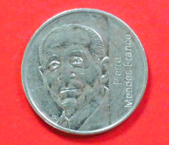Frankreich:  5 Francs, 1992, gebraucht (used / ss), Gedenkausgabe, # 297