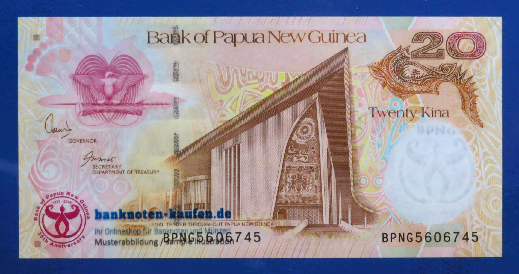 Papua New Guinea, 20 Kina, 2008, uncirculated (UNC), Commemorative issue, P-36
