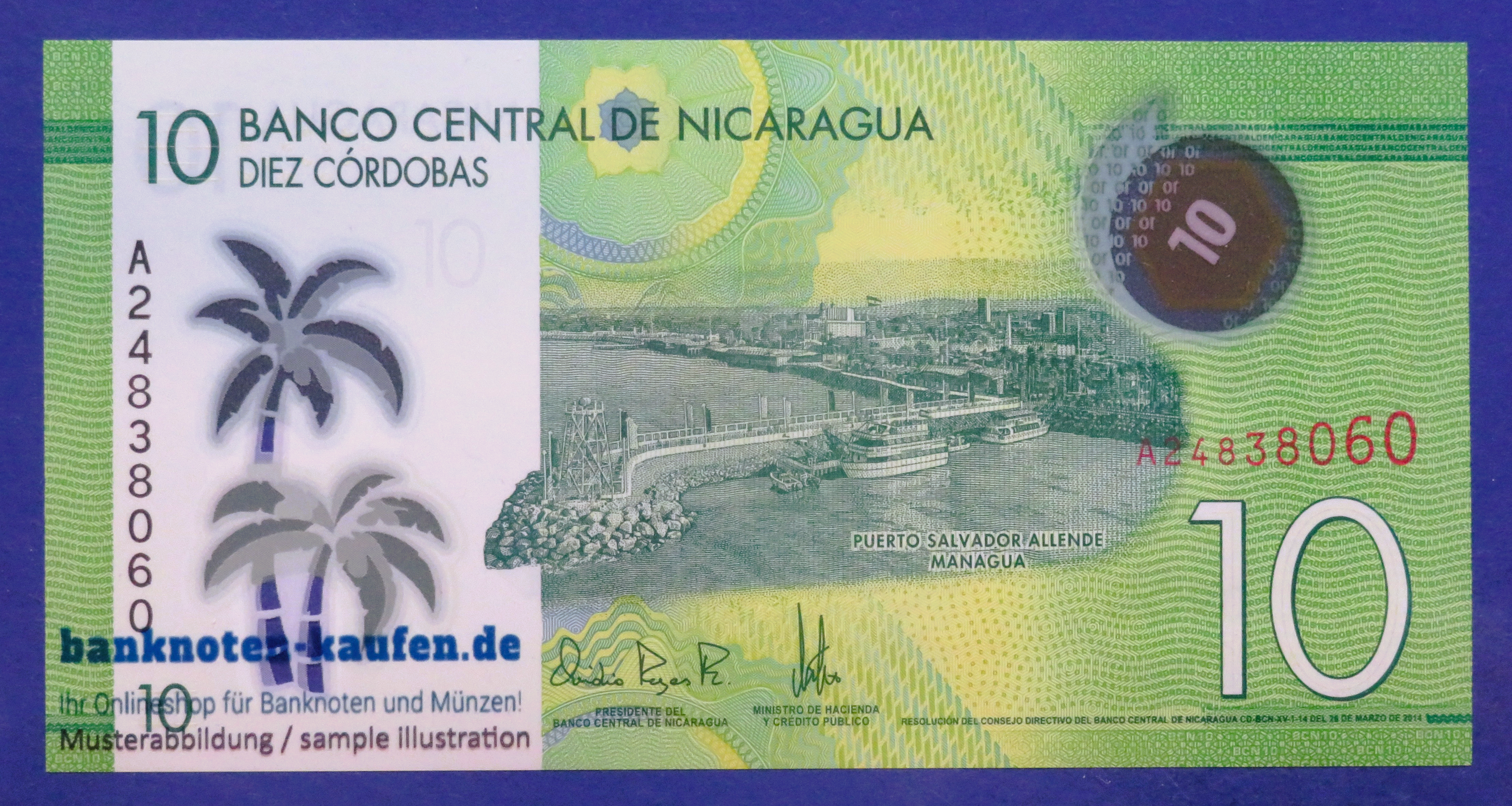Nicaragua, 10 Cordobas, 2014, uncirculated (UNC), Polymer, P-209