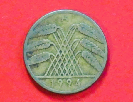 Deutsches Reich: 10 Rentenpfennig, 1923-1925, gebraucht (used / s), # 32
