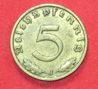 Deutsches Reich: 5 Reichspfennig, 1936-1939, gebraucht (used / ss), # 87
