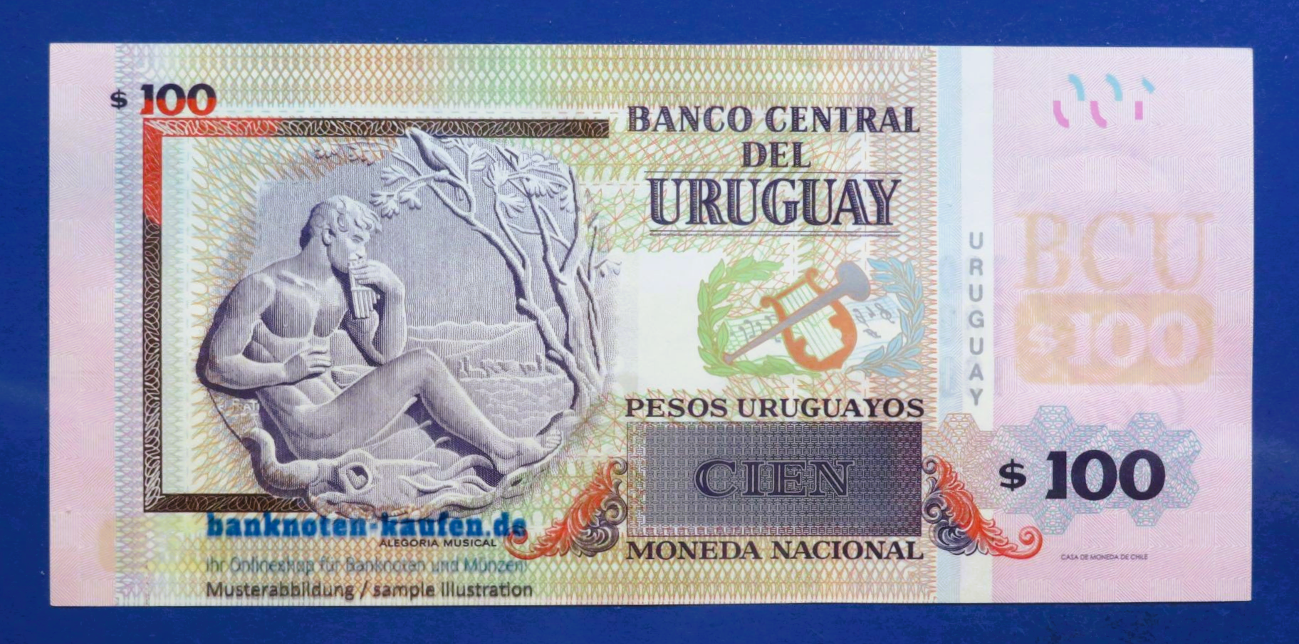 Uruguay, 100 Pesos Uruguayos, 2015, about uncirculated (AU), P-95a