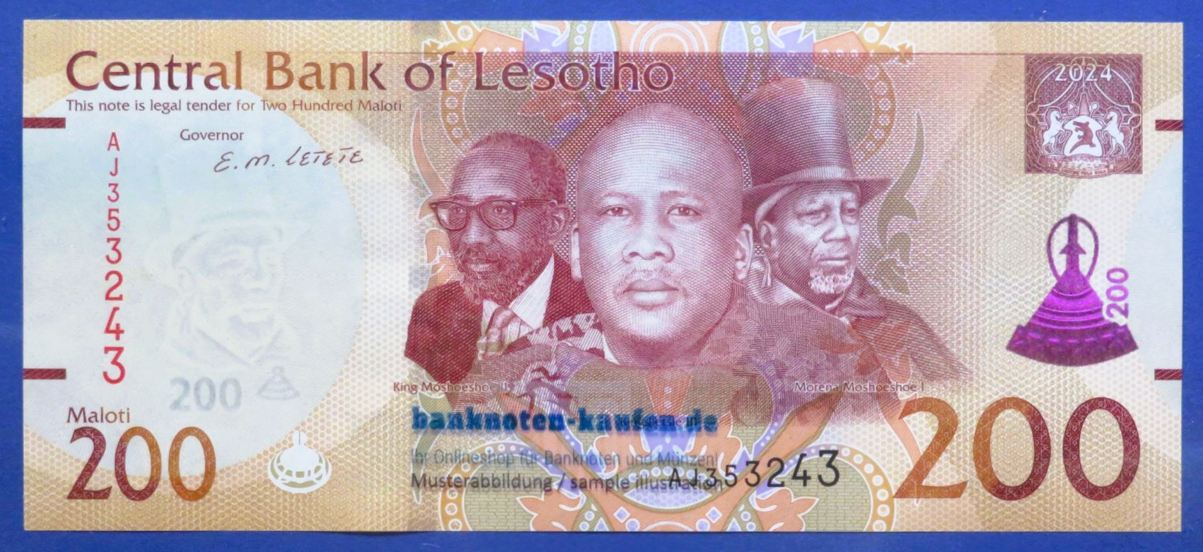 Lesotho, 200 Maloti, 2024, uncirculated (UNC), P-new