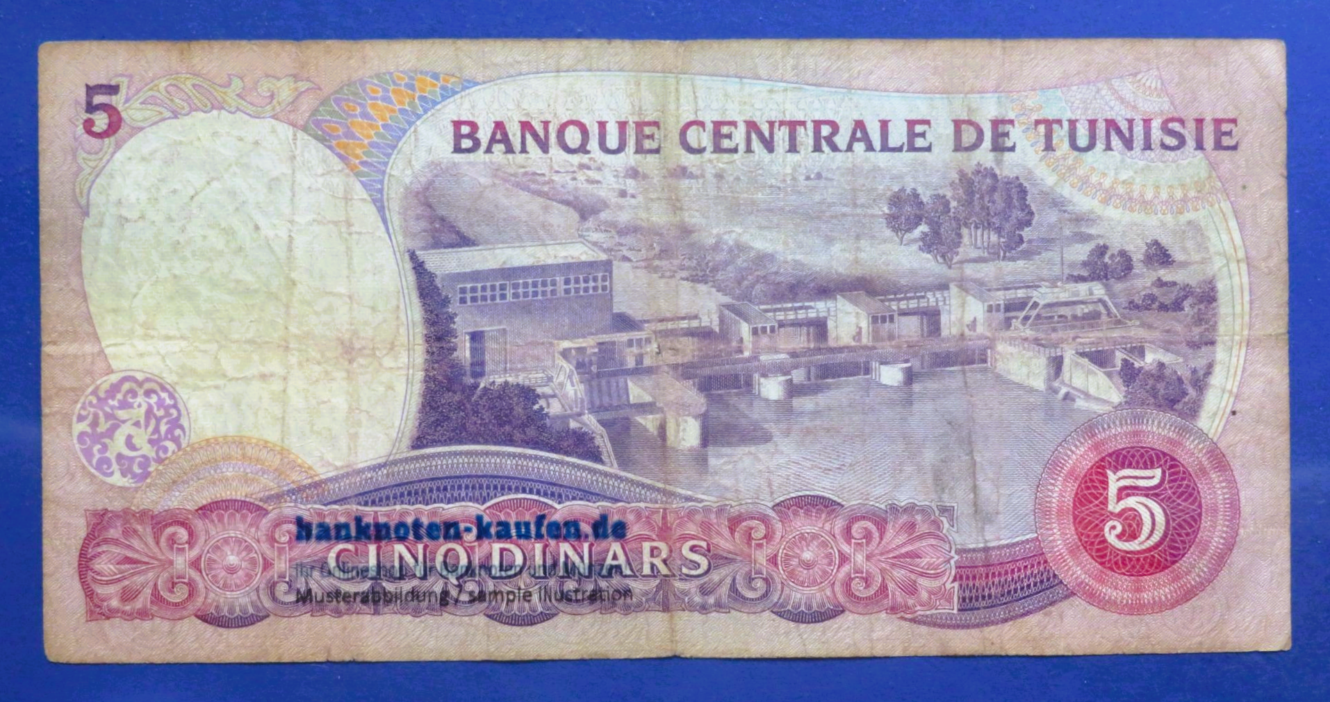 Tunisia, 5 Dinars, 1983, circulated (USED / F), P-79