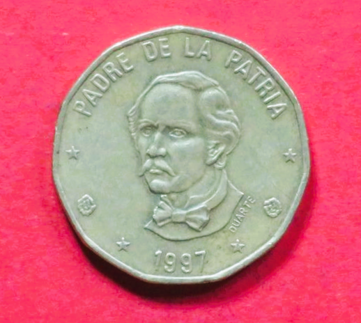 Dominikanische Republik: 1 Peso, 1997-2005, gebraucht (used / ss), # 102a